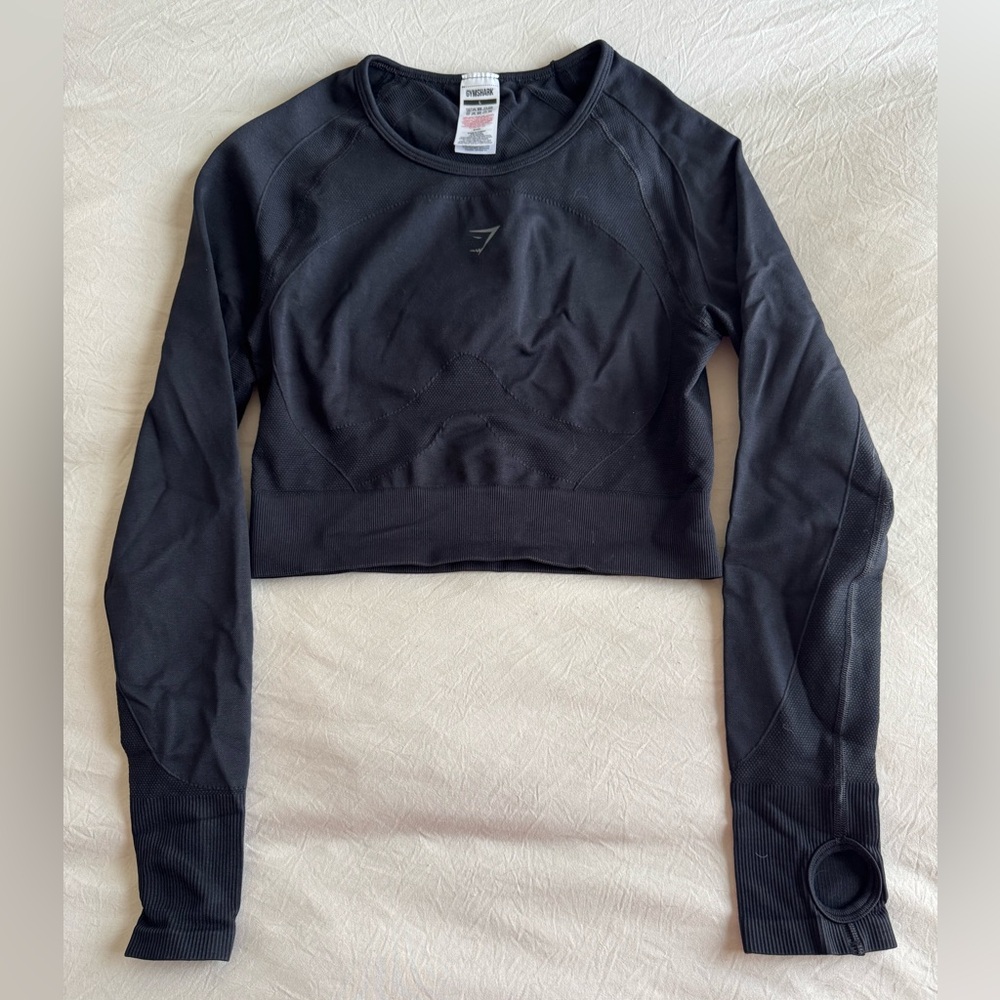 Gymshark Women’s Flex Sports Black Long Sleeve Crop Top